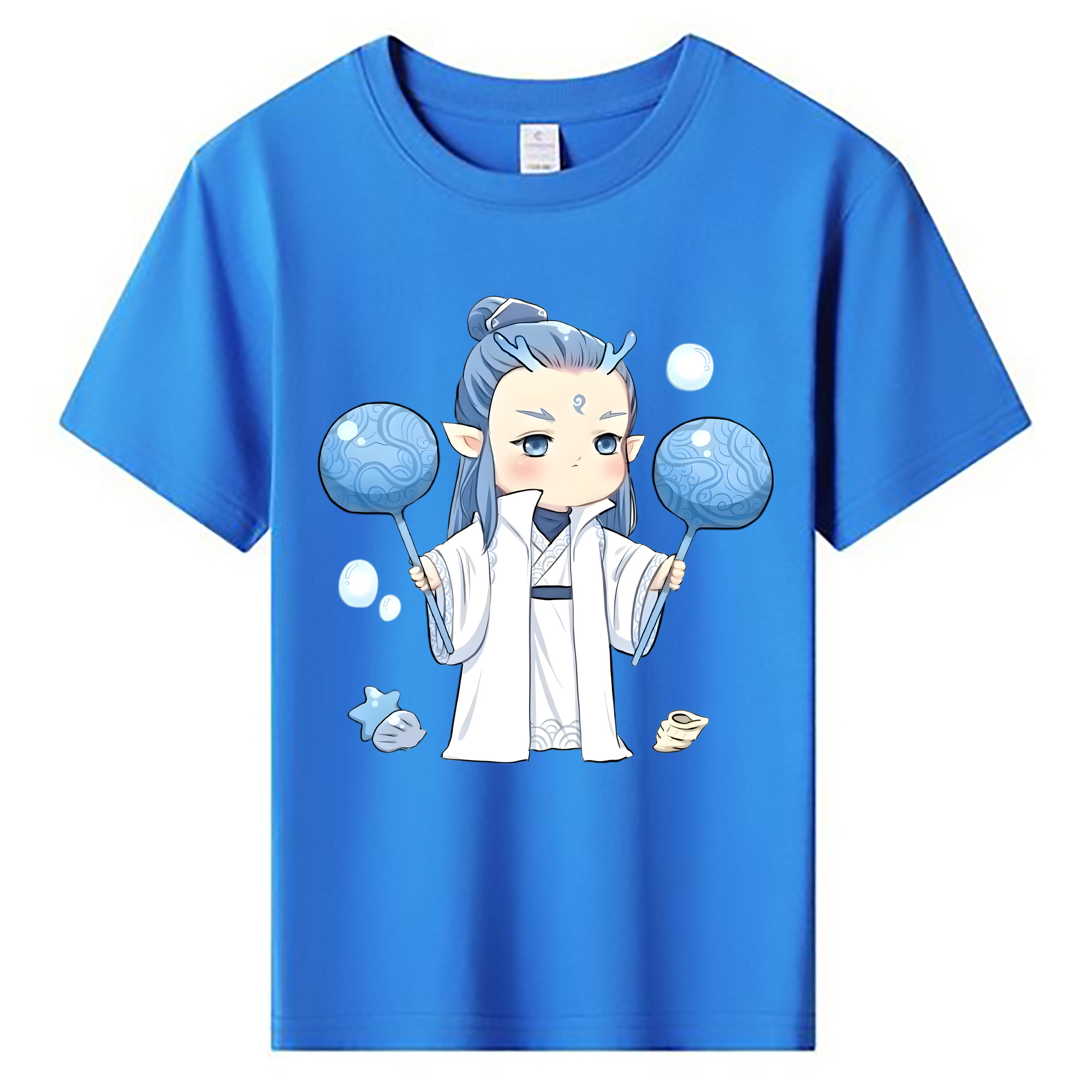 （画像用） Ne Zha 2 ナタ 魔童の大暴れ 綿100％キッズTシャツ（フロントプリント）
